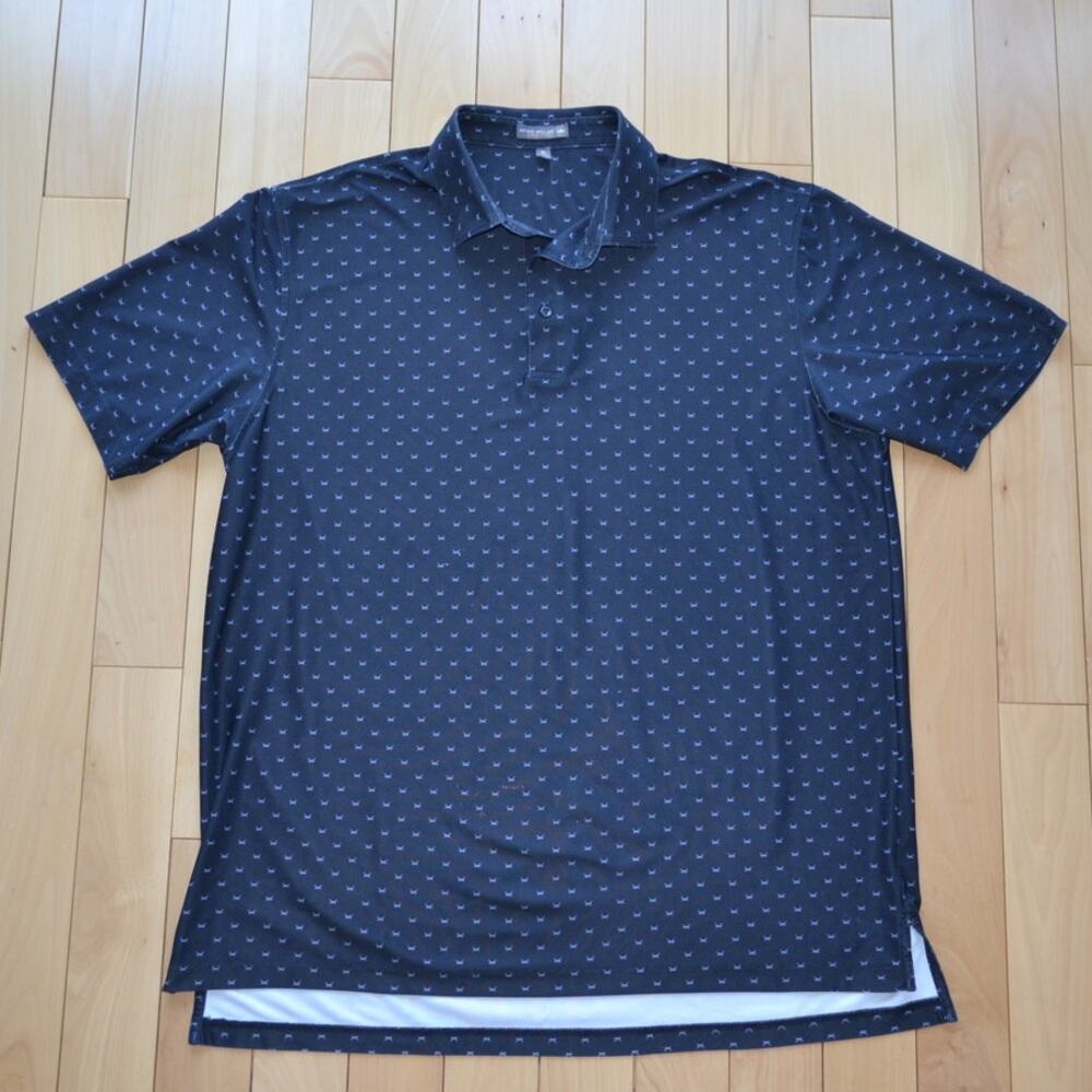 Peter Millar Summer Comfort Short Sleeve Polo Shirt Size XL Navy Blue